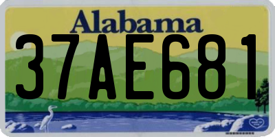 AL license plate 37AE681