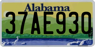 AL license plate 37AE930
