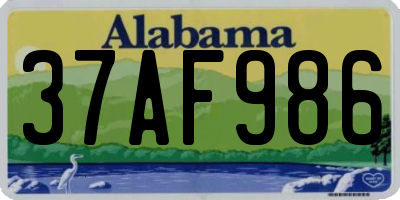 AL license plate 37AF986