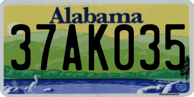 AL license plate 37AK035