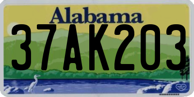 AL license plate 37AK203