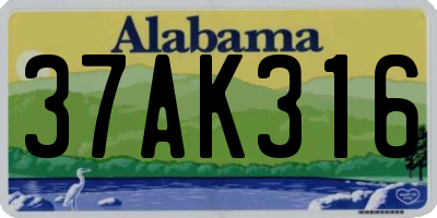 AL license plate 37AK316
