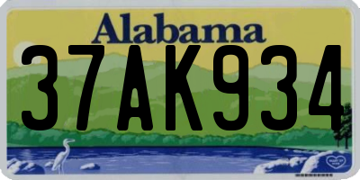 AL license plate 37AK934