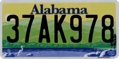 AL license plate 37AK978