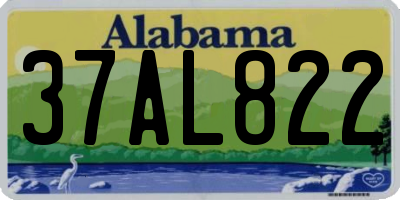 AL license plate 37AL822
