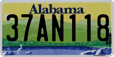 AL license plate 37AN118