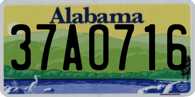 AL license plate 37AO716