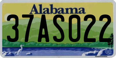 AL license plate 37AS022