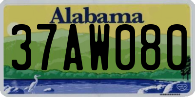 AL license plate 37AW080