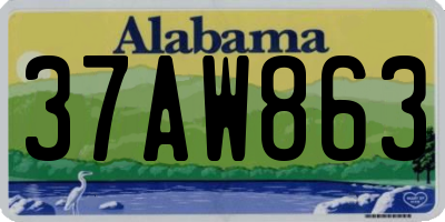 AL license plate 37AW863