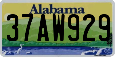 AL license plate 37AW929