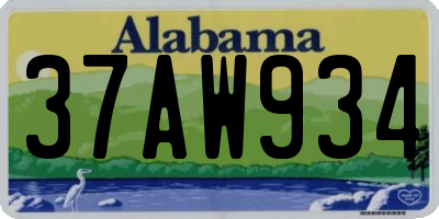 AL license plate 37AW934