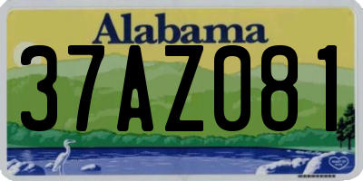 AL license plate 37AZ081