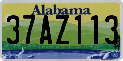 AL license plate 37AZ113