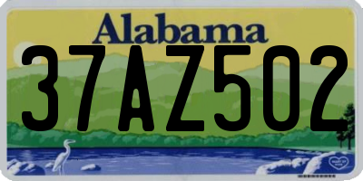 AL license plate 37AZ502