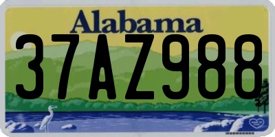 AL license plate 37AZ988