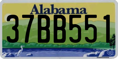 AL license plate 37BB551