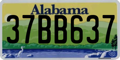 AL license plate 37BB637