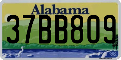 AL license plate 37BB809