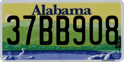 AL license plate 37BB908