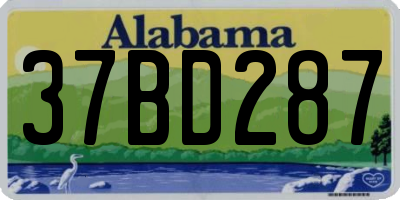 AL license plate 37BD287