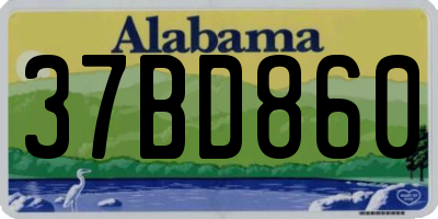 AL license plate 37BD860