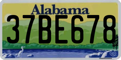 AL license plate 37BE678
