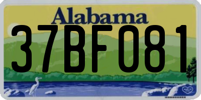 AL license plate 37BF081