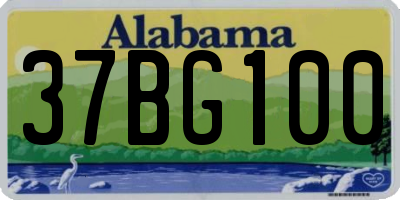 AL license plate 37BG100