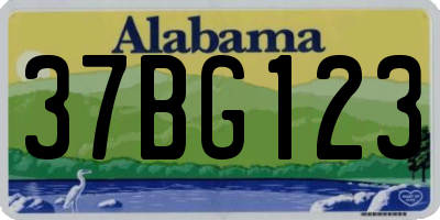 AL license plate 37BG123