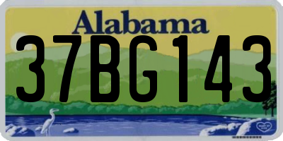 AL license plate 37BG143