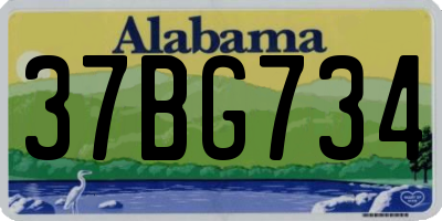AL license plate 37BG734