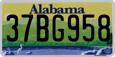 AL license plate 37BG958