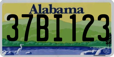 AL license plate 37BI123