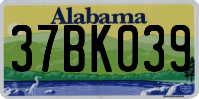 AL license plate 37BK039