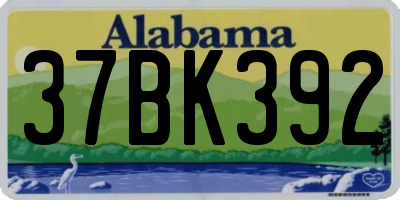 AL license plate 37BK392