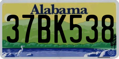 AL license plate 37BK538