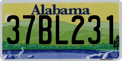 AL license plate 37BL231