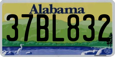 AL license plate 37BL832