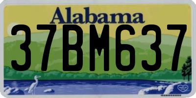 AL license plate 37BM637