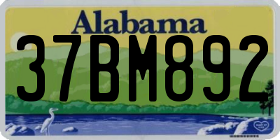 AL license plate 37BM892