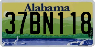 AL license plate 37BN118