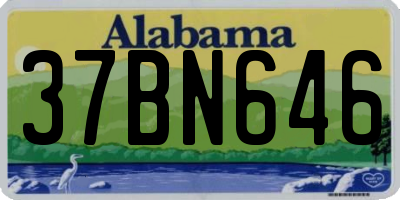 AL license plate 37BN646