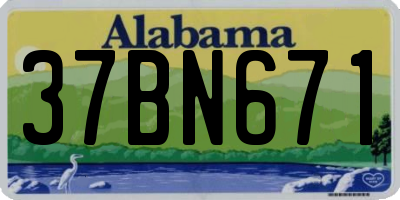 AL license plate 37BN671