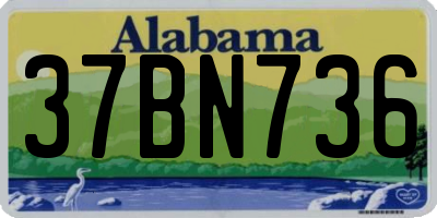 AL license plate 37BN736