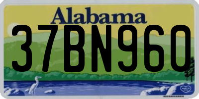 AL license plate 37BN960