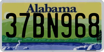 AL license plate 37BN968