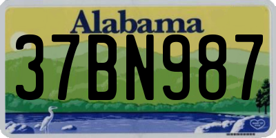 AL license plate 37BN987