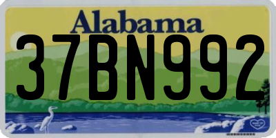 AL license plate 37BN992