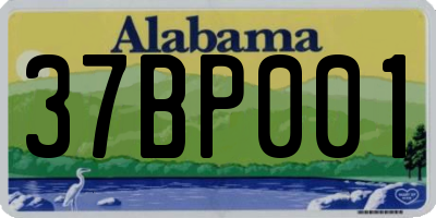 AL license plate 37BP001